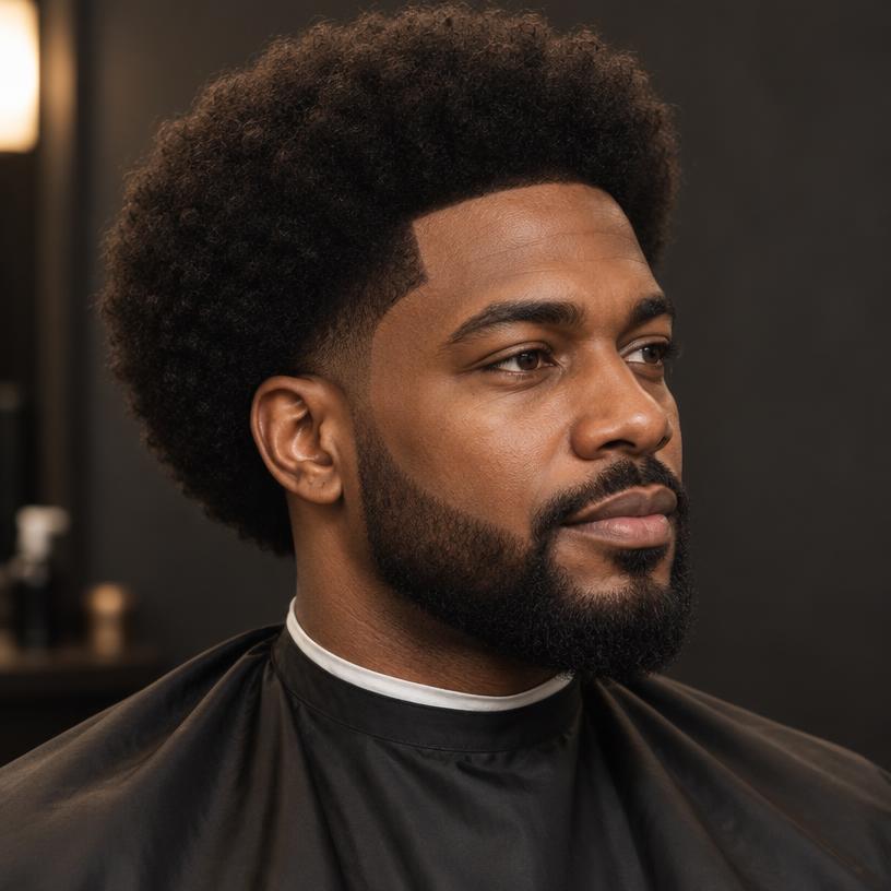 Client avec une coupe afro naturelle